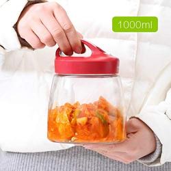 Carriemeow Airtight Glass Kitchen Storage Container Food Pantry Organization (Size : 1000ml)