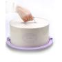 Hot sale X504L Purple Metal Birthday Cake Carrier/Tin/Canister/Container/Home Kitchen Gift With Cover And Lock Catch
