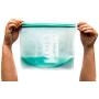 Silicone Food Storage Bags - Set of 4 - Reusable Silicon Freezer Bag - Ziplock Plastic Baggie Alternatives - Ziptop Sandwich, Lunch, Snack, Kitchen Baggies - Large Reuseable Containers for Camping