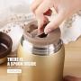 ONEISALL Stainless Steel Food Jar - 24oz Kids and Adults Lunch Thermos with Folding Spoon - Baby Food Storage Container Flask (Gold)