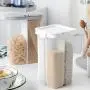 Clear Plastic Food Containers With Lids,Kitchen Food Grains Cereal Containers Multi-Open Cover,Storage Container Sealed Tank With Removable Partition,Practical,White-4grid-2300ML