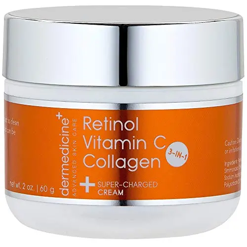 Vitamin C + Retinol + Collagen | Super Charged Anti-Aging Cream for Face | Pharmaceutical Grade Quality | Helps Smooth & Plump Fine Lines & Wrinkles & Brightens for Younger Skin | 2 oz / 60 g Vitamin C + Retinol + Collagen | Super Charged Anti-Aging Cream for Face | Pharmaceutical Grade Quality | Helps Smooth & Plump Fine Lines & Wrinkles & Brightens for Younger Skin | 2 oz / 60 g