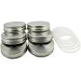 Jiangxinshenghuo 6pcs Storage Jar Lids Air Tight Rust Resistant Stainless Steel Wide Mouth Jar Caps with Silicone Seals