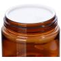 6PCS Plastic Amber Makeup Round Jars Pot with White Inner Liners and Black Lids Cosmetic Packing Vial Bottles Storage Holder Containers for Cream Lotion Facial Pack DIY Beauty Tool (100G/3.4oz)