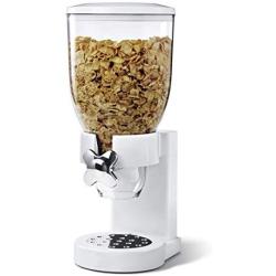 SHINE Single Cereal Dispenser Dry Food Container Oatmeal Nuts Kitchen Machine Orange,Green,Black and White (WHITE)