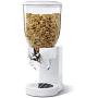 SHINE Single Cereal Dispenser Dry Food Container Oatmeal Nuts Kitchen Machine Orange,Green,Black and White (WHITE)