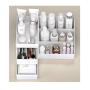CheeseandU Makeup Organizer Small Plastic Storage Box with Drawers Small Bathroom Makeup Storage Case Multi-Function Desktop Sundry Storage Case Fits for Toner Cream Perfume Makeup Brushes White
