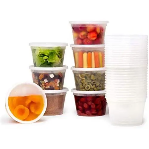 [36 Stück] 16 oz. Plastik Deli Lebensmittel Behälter mit Dichtverschlusslids – Waschbar und Wiederverwendbar – Recycelbar, BPA-frei – Mikrowellengeeignet, Kühl- und Gefriersicher