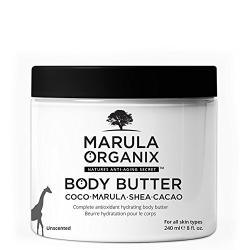 Marula Organix Body Butter (8oz) Complete Antioxidant rich hydrating body Butter with Organic Coconut oil, Organic Raw Shea and Organic Cocoa butter for ultimate skin care!