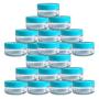 (Quantity: 20 Pieces) Beauticom 10G/10ML Round Clear Jars with TEAL Sky Blue Lids for Small Jewelry, Holding/Mixing Paints, Art Accessories and Other Craft Supplies - BPA Free