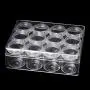 HEALLILY 1 Stück 12 Fächer Aufbewahrungsbox Set Staubdichtes Transparenter Schreibtisch Organizer Behälter für Farben, Medikamente, Schmuck Präsentationsbehälter