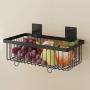Cabinet Storage Kitchen Organization Spice Rack Basket Seasoning Display Hanging Holder Wall Mounted Metal Shelf Jars Storage For Pantry Bathroom Laundry Garage