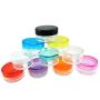 yueton?10 Empty Clear Boday Multi Color Top Lid Plastic Sample Containers 5 Gram Size Cosmetic Containers Pot Jars Eyshadow Container Lot