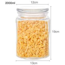 Yl Ly Sealed Tank Storage Tank Large-Capacity Multi-Grain Candy Snacks Storage Tank Kitchen Transparent Glass Bottle 2L