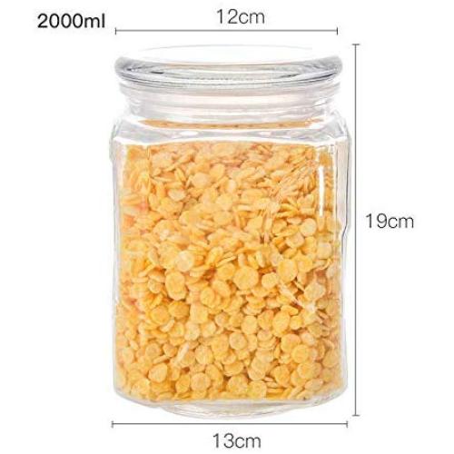 Yl Ly Sealed Tank Storage Tank Large-Capacity Multi-Grain Candy Snacks Storage Tank Kitchen Transparent Glass Bottle 2L