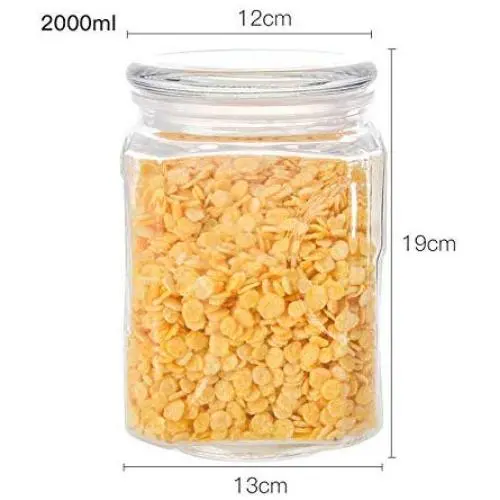 Réservoir de stockage de bonbons multi-graines de grande capacité, réservoir transparent en verre Yl Ly 2L