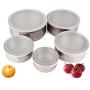 yanQxIzbiu Food Storage Container, 5Pcs/Set Stainless Steel Airtight Food Storage Container Preservation Box Case, Non Toxic, Easy to Clean, Portable Design