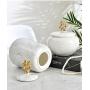 Hoobar Ceramic Storage Jar with Lid,Creative Marbled Storage Tank,Porcelain Storage Container for Coffee Beans,Tea and Grain,Suitable for Kitchen, Office and Home Decor (A)