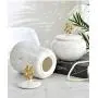 Bouteille de stockage en céramique Hoobar avec couvercle, Réservoir marbré créatif, Récipient de stockage en porcelaine pour café, thé et grains, Convient pour la cuisine, le bureau et la décoration intérieure (A)