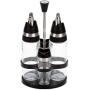 LQQGXLCondiment bottle, jar condiment storage box Oil dispenser, cooking oil and vinegar dispenser bottle set, glass kitchen funnel and pourer