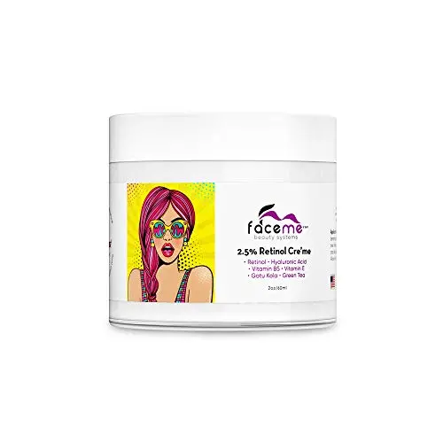FACEME 2.5% Retinol Cream, Anti-Aging + Youth Promoting, Antioxidants & Botanicals- Hydrate, Renew, Smooth, Firm, Tone, Boost Collagen. Retinol, Aloe Vera, Hyaluronic Acid, Green Tea & more! 2fl oz. FACEME 2.5% Retinol Cream, Anti-Aging + Youth Promoting, Antioxidants & Botanicals- Hydrate, Renew, Smooth, Firm, Tone, Boost Collagen. Retinol, Aloe Vera, Hyaluronic Acid, Green Tea & more! 2fl oz.