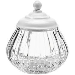 Crystaljulia Bonboniere with Porcelain Lid, Lead Crystal, Transparent, 13.5 cm
