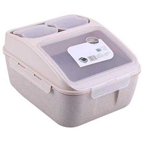 Food Jars & Crocks Storage Rice Bucket Household Thickening 10kg Rice Barrel Sealed Moisture-proof Insect-proof Storage Box Environmental Health Kitchen Supplies (Color : Yellow, Size : 41x29x22cm),