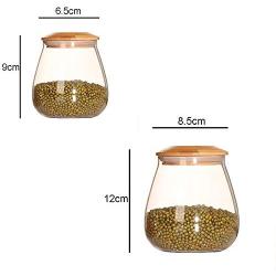 Kitchen Mushroom Shape Glass Storage Bottles Jars Miscellaneous Grains Sealed Cans Food Storage Jars Tea Leaf Coffee Beans Jars,400Ml