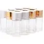 12pcs Bouteilles d'Échantillon en Verre Transparent 10ml/10G Argent + Or Couleur pour Cosmétiques, Parfums, Voyage, Huiles Essentielles, Poudres, Crèmes, Pommades, Graisses, Eau – Contenants, Tubes.