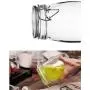 Mydio 4-Piece Glass Canister with Lids-Crystal Clear Food Storage Jars with Clear Lid and Bail & Trigger Hermetic Seal，Set Includes 1 each 17oz, 25oz, 34oz, 51oz