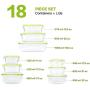 GLASSWELL 18 Piece Glass Food Storage Containers with Locking Lids Superior Glass Meal Prep Containers - Airtight & Leak Proof, BPA Free - Dishwasher, Oven, Freezer,Microwave Safe
