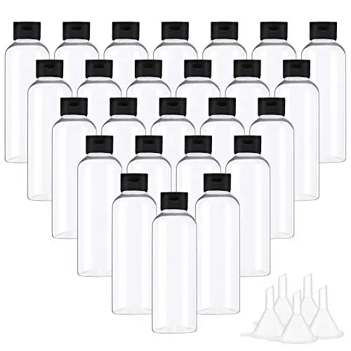 Cridoz 25Pcs 2 oz Clear Plastic Empty Bottles Travel Size Bottles Small Containers with Flip Cap for Liquids Toiletries Shampoo Lotion Conditioner Cridoz 25Pcs 2 oz Clear Plastic Empty Bottles Travel Size Bottles Small Containers with Flip Cap for Liquids Toiletries Shampoo Lotion Conditioner