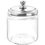 iDesign York Apothecary Jar with Lid for Bathrooms, Counters, Vanities - Clear and Brushed Nickel, 2-Pack