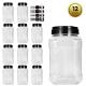 40oz Plastic Jars With Lids, Accguan Airtight Container for Food Storage, Clear Square Jars Ideal For Kitchen & Household Storage Of Dry Goods, Peanut Butter, Set of 12