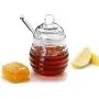 Pot en verre KooK avec couvercle et paille, capacité de 270 ml, incluant un support. Pot en verre KooK avec couvercle et paille, capacité de 270 ml, incluant un support.