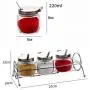 Kitchen Storage Containers Glass Jars,Iron Spice Rack Set Send Spoon,Oil Vinegar Pot Kitchen Supplies Pack of 3 Kitchen Storage Containers Glass Jars,Iron Spice Rack Set Send Spoon,Oil Vinegar Pot Kitchen Supplies Pack of 3