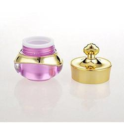 3PCS 5ML /5G (White+Gold+Purple) Empty Acrylic Crystal Crown Refillable Cosmetic Face Cream Jar Pot Bottle Container With Metal Cap