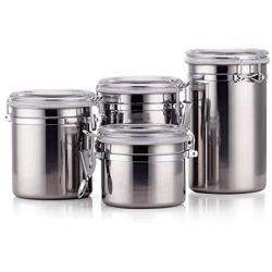 Storage Sealed Cans, Stainless Steel Food Storage Containers, Vacuum Sealed Container With Cantilever Lid, Leakproof Food Jar Canisters Tanks for Outdoor Meals, Lunch, Yogurt, Snacks, Coffee Beans