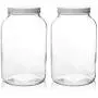 Lot de 2 - Bocal en verre de 1 gallon avec large ouverture et couvercle métallique étanche – Sûr pour la fermentation du kombucha, du kefir, de la mise en conserve et de la mise en bocal - Sûr pour lave-vaisselle - Par Kitchentoolz Lot de 2 - Bocal en verre de 1 gallon avec large ouverture et couvercle métallique étanche – Sûr pour la fermentation du kombucha, du kefir, de la mise en conserve et de la mise en bocal - Sûr pour lave-vaisselle - Par Kitchentoolz
