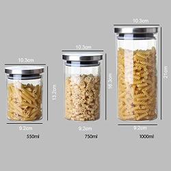 550/750/1000Ml Glass Storage Bottles Jars With Stainless Steel Lid Food Tea Leaf Dry Goods Bottles Spice Jars Kitchen Containers 1000Ml