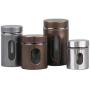 Packaging Stainless Steel Glass Box Tube with Window Tea Coffee Sugar Nuts Airtight Jar Storage Glass Container Bin,8.3cm10.5cm,White