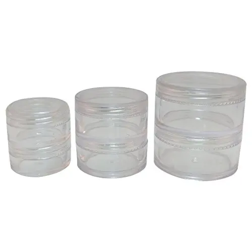 Transparente, klare Make-up-Behälter aus Kunststoff, 2er-Set, 3 Größen (1 Set)
