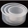 Kitchen Food Storage Jar Airtight Food Storage Circular Seal Microwave Crisper Large And Small Three Packs moisture-proof multi-purpose