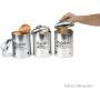 Mind Reader 3 Piece Garlic, Onion, Potatoes Metal Canister Set, Silver