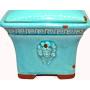 Unique Blue Mystery Ceramic Pottery Tripod Head Cotton Ear Bud Pad Jar Ceramic Storage