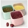 storage jar Grain container Food container Storage Box，Wheat straw kitchen storage box dried fruit food grains storage box, square 500ml