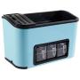 Seasoning Rack Spice Pot Box Storage Container Condiment Jar Kitchen Home Tool Unique Racks Design to Secure Jars - Set of 3 Spices & Seasoning Shelf Storage in Kitchen, Pantry, Cupboard. (Blue)