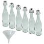 Viva Haushaltswaren - 6 Glass Bottles 750 ml with Swing Stoppers for Self-Filling incl. a White Filling Funnel Diameter 12 cm