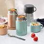 OnePine 600ml/20 oz Stainless Steel Vacuum Insulated Food Flask with Folding Spoon, Insulated Food Container Double Walled Hot and Cold Food Lunch Box