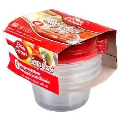 Betty Crocker Einfachversiegelbare Kunststoffbehälter mit Deckeln, 0,5 l, 8er Set